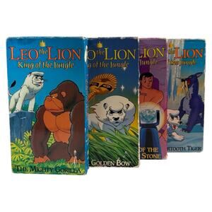 SET OF 4 - VTG 1994 "Leo the Lion King of the Jungle" VHS Tapes Animated Cartoon